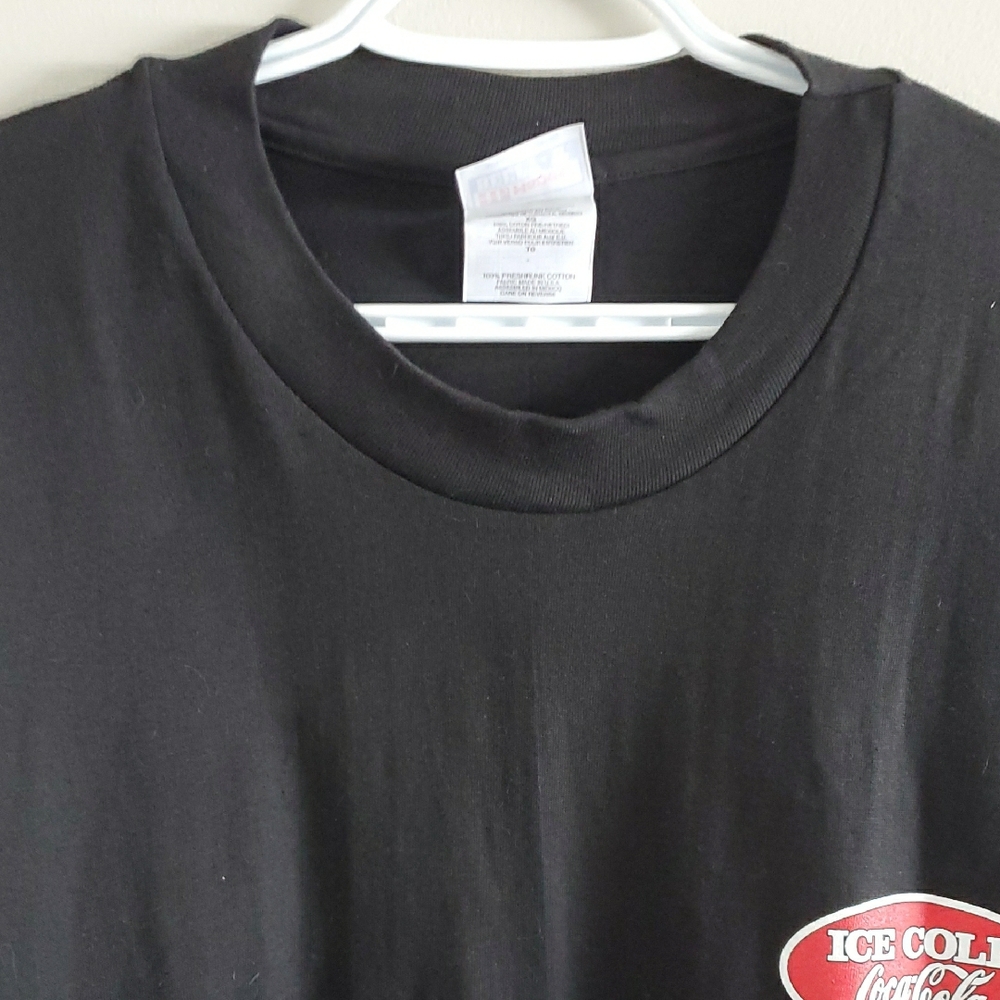 Vintage Hanes Beefy Tee Coca Cola Black Cotton Long Sleeve Tee Sz XL Y2K 90's - Picture 4 of 10
